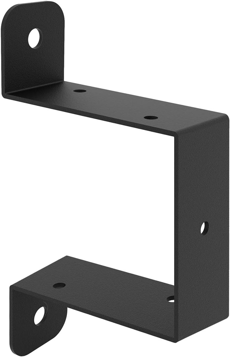 Wpbhk 4pcs Strap Post Ties Brackets, Square Tube Strap Clamp,U-Shaped Pipe Clamp Bracket, Black Square Tube Buckle for 4x4 Deck Fence Post Tie Bracket - Image 4